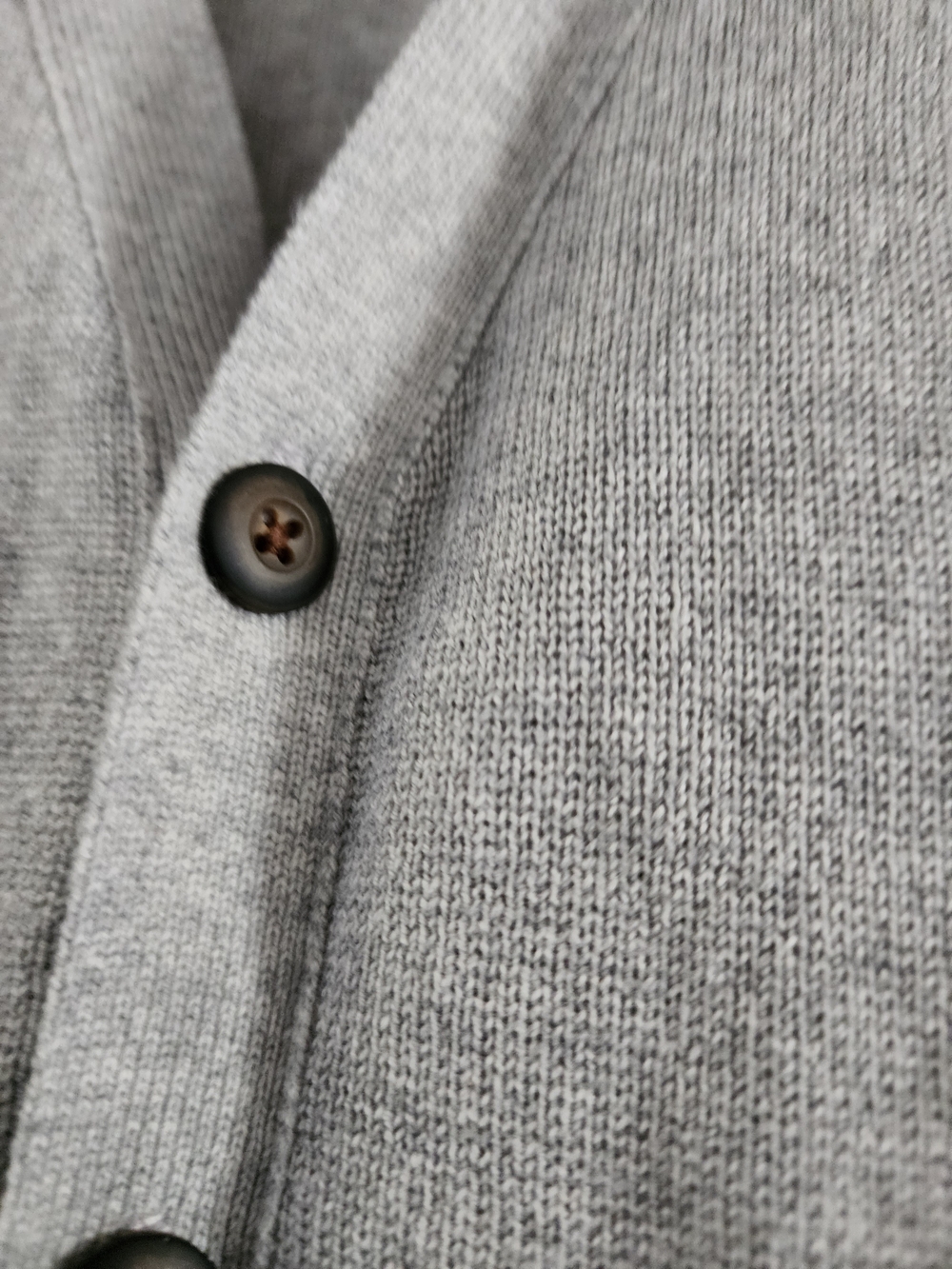 Men's Gray 100 % Cotton V-Neck Button Vest - Picture 5 of 5